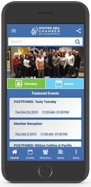 whittier-area-chamber-app-screen Whittier Chamber App